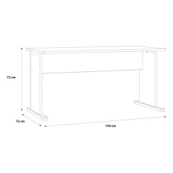 Nowoczesne biurko białe z szarymi nogami – FORTE | Domowanie