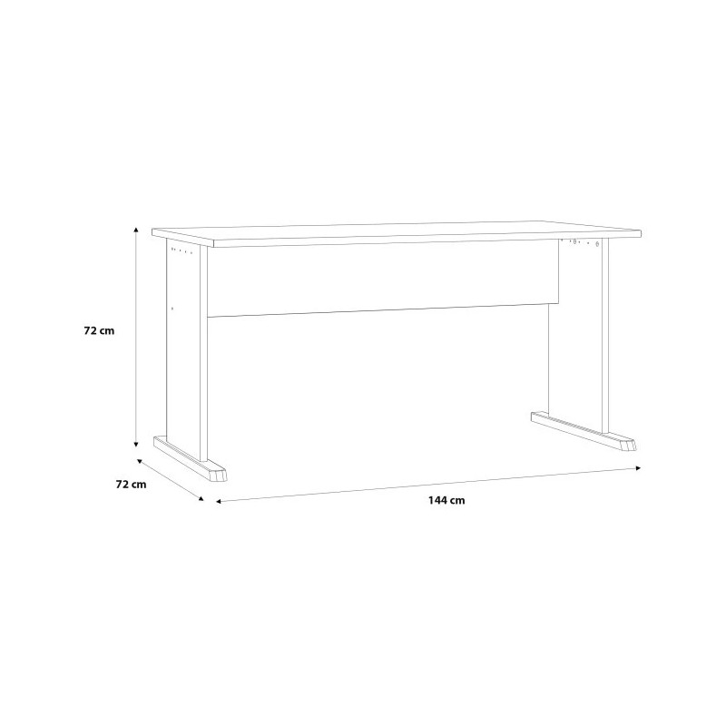 Nowoczesne biurko białe z szarymi nogami – FORTE | Domowanie