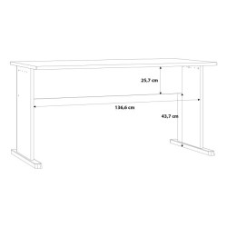 Nowoczesne biurko białe z szarymi nogami – FORTE | Domowanie