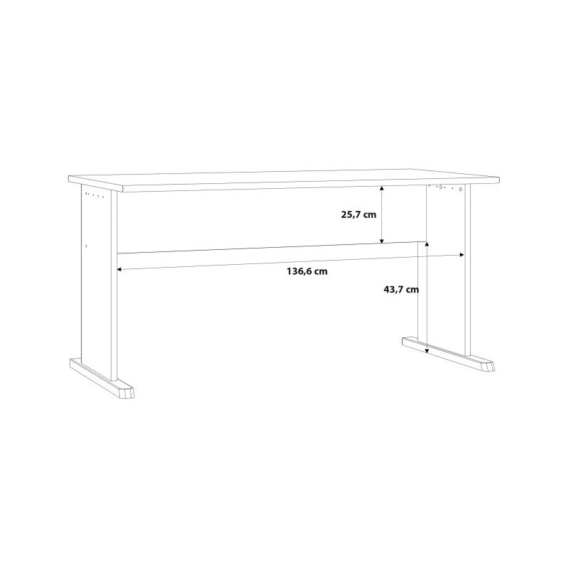 Nowoczesne biurko białe z szarymi nogami – FORTE | Domowanie