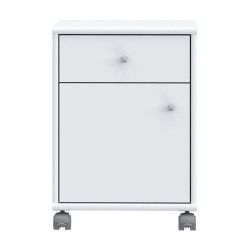 Kontenerek biały na kółkach – szuflada i szafka | Domowanie.pl