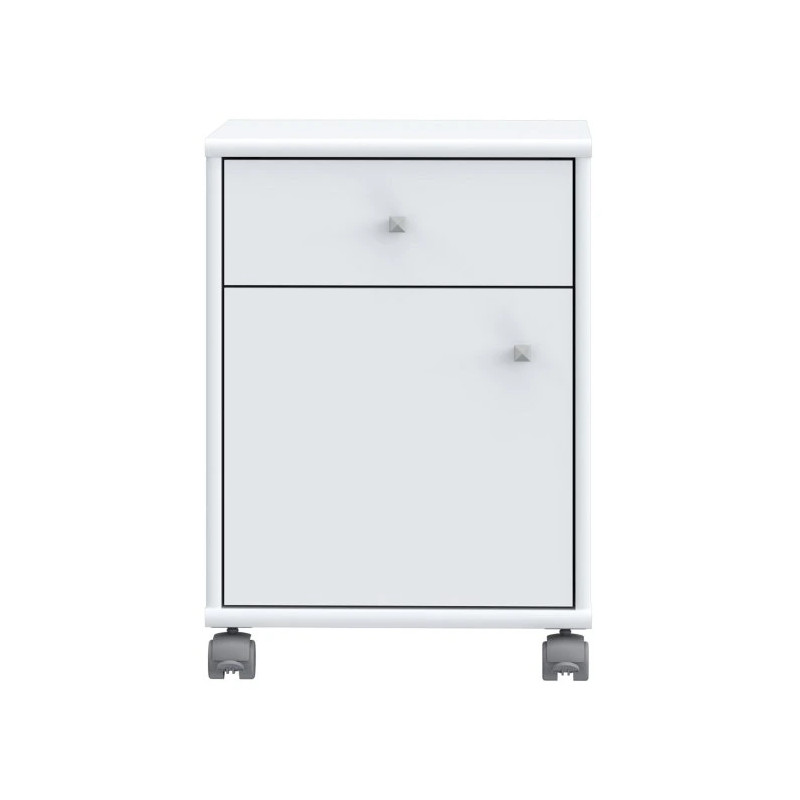 Kontenerek biały na kółkach – szuflada i szafka | Domowanie.pl