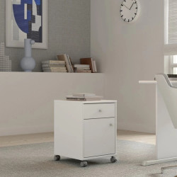 Kontenerek biały na kółkach – szuflada i szafka | Domowanie.pl