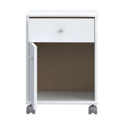 Kontenerek biały na kółkach – szuflada i szafka | Domowanie.pl