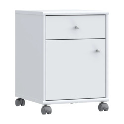 Kontenerek biały na kółkach – szuflada i szafka | Domowanie.pl