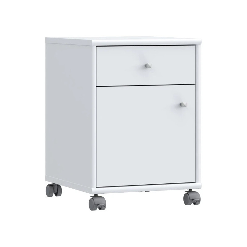 Kontenerek biały na kółkach – szuflada i szafka | Domowanie.pl