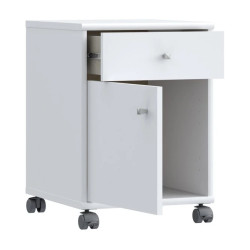 Kontenerek biały na kółkach – szuflada i szafka | Domowanie.pl