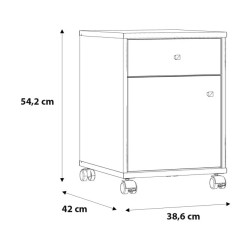 Kontenerek biały na kółkach – szuflada i szafka | Domowanie.pl
