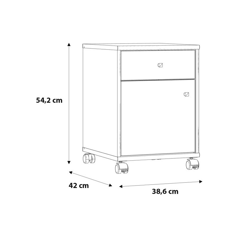 Kontenerek biały na kółkach – szuflada i szafka | Domowanie.pl