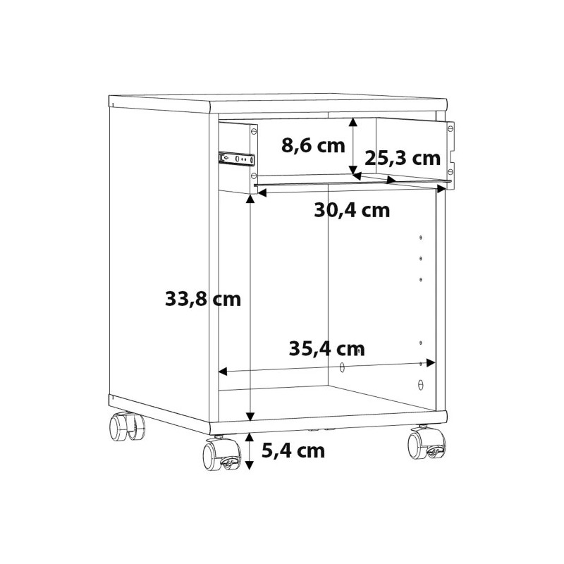 Kontenerek biały na kółkach – szuflada i szafka | Domowanie.pl