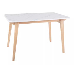 Stół Marcus biały efekt marmuru/dąb 75(120)x76