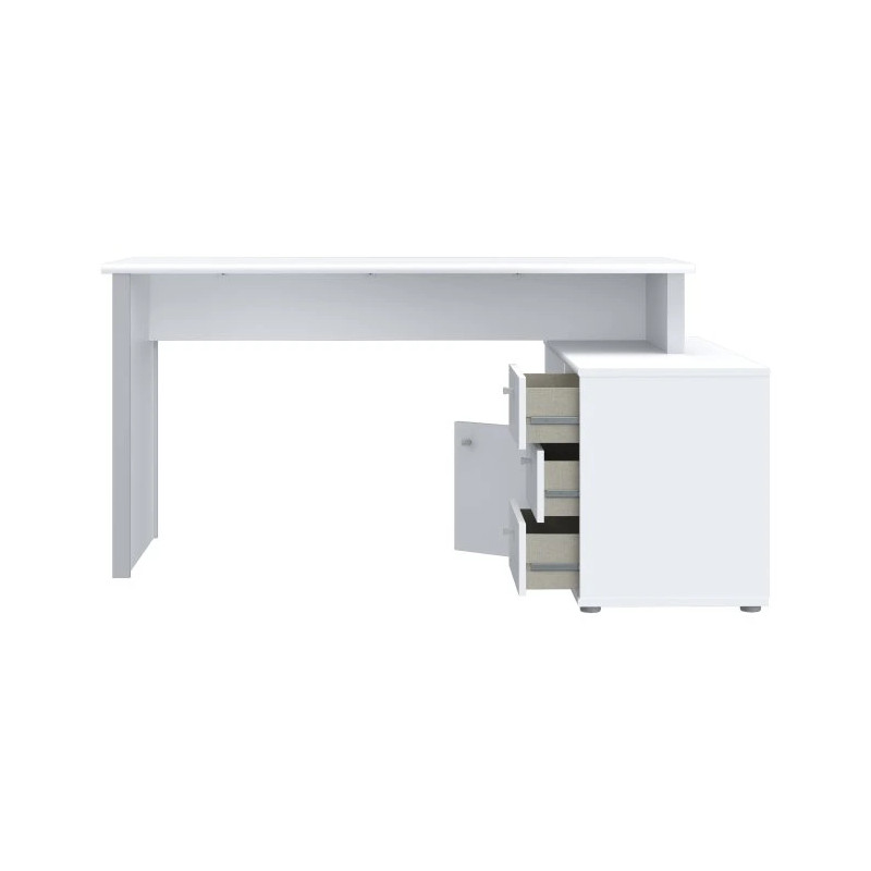 Biurko białe z komodą 140x70 cm – funkcjonalny zestaw | Domowanie