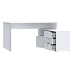 Biurko białe z komodą 140x70 cm – funkcjonalny zestaw | Domowanie