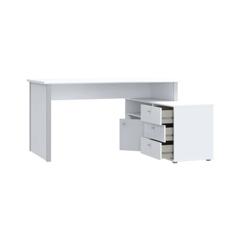 Biurko białe z komodą 140x70 cm – funkcjonalny zestaw | Domowanie