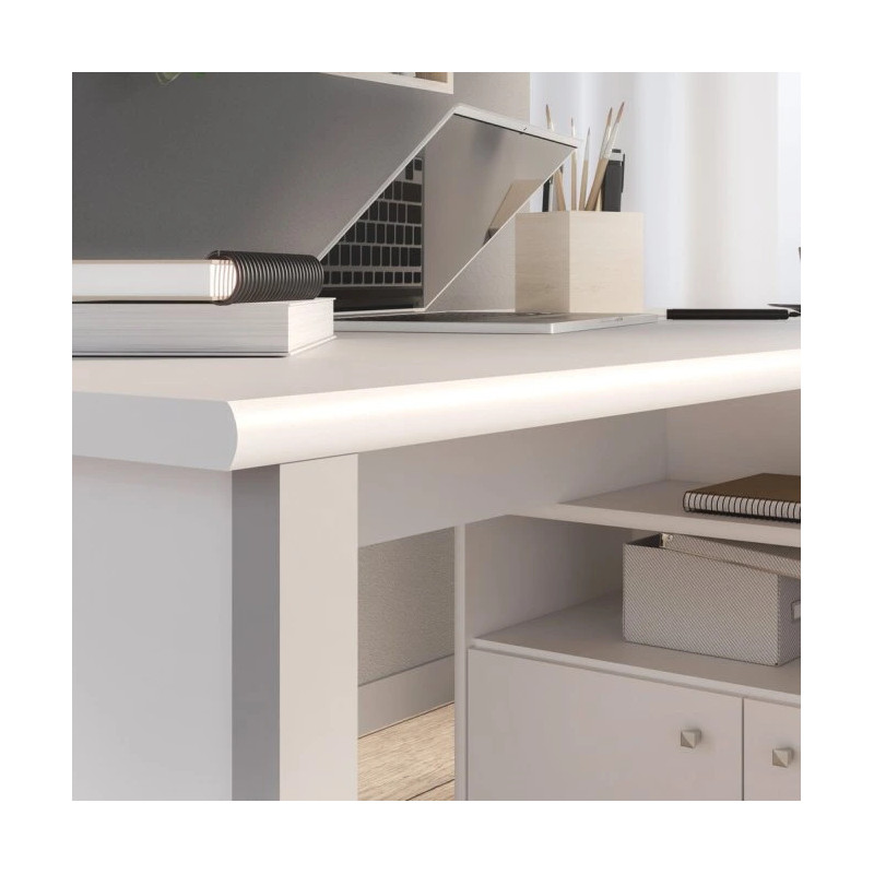 Biurko białe z komodą 140x70 cm – funkcjonalny zestaw | Domowanie