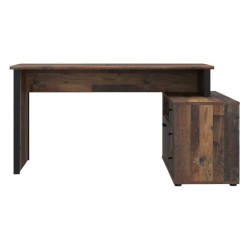 Biurko narożne z komodą Old-Wood Vintage – styl loft | Domowanie