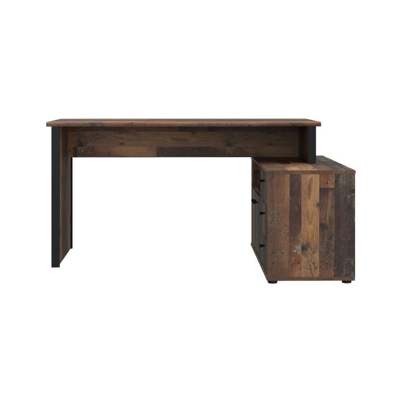 Biurko narożne z komodą Old-Wood Vintage – styl loft | Domowanie