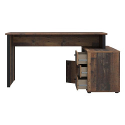 Biurko narożne z komodą Old-Wood Vintage – styl loft | Domowanie