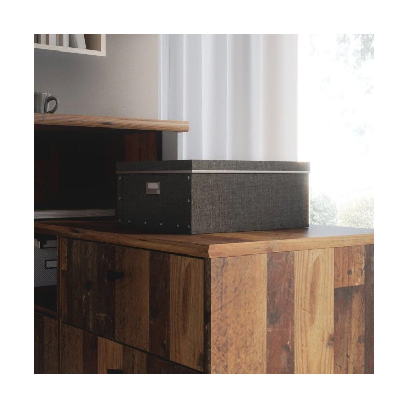 Biurko narożne z komodą Old-Wood Vintage – styl loft | Domowanie