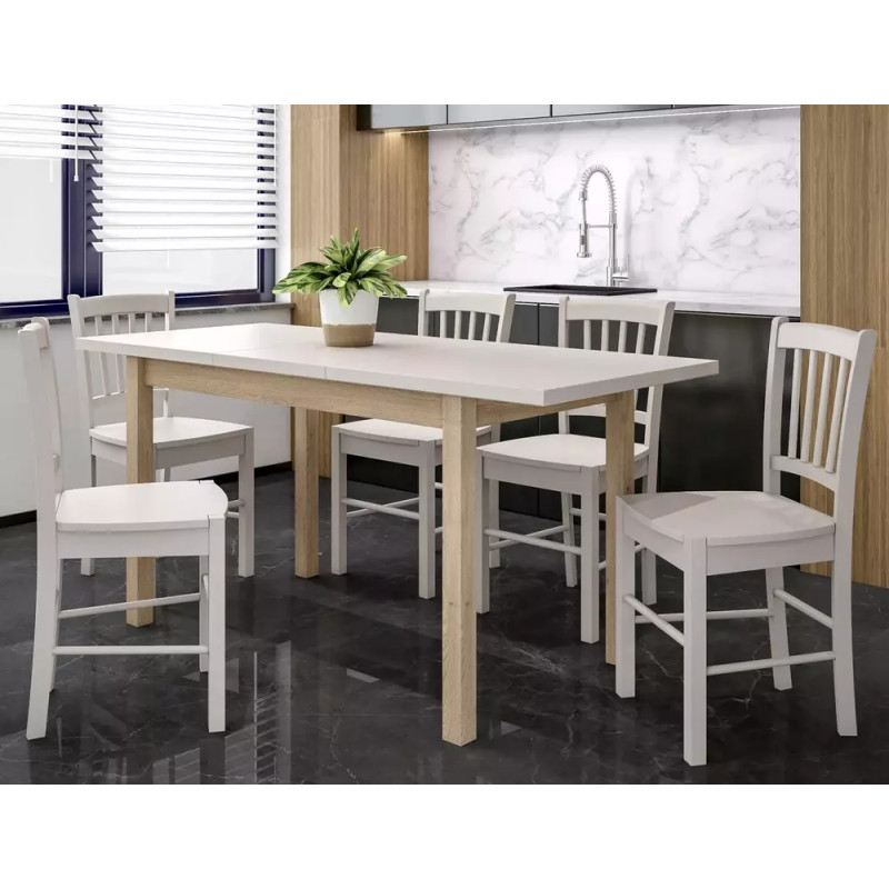 Rozkładany stół Adam 125  kaszmir/dąb cremona torro 65/90(125)x75