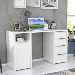 Biurko białe z szufladami i szafką – nowoczesne i pojemne | Domowanie