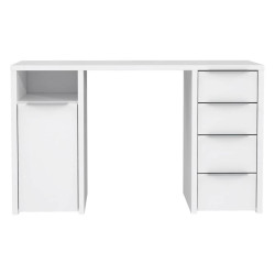 Biurko białe z szufladami i szafką – nowoczesne i pojemne | Domowanie