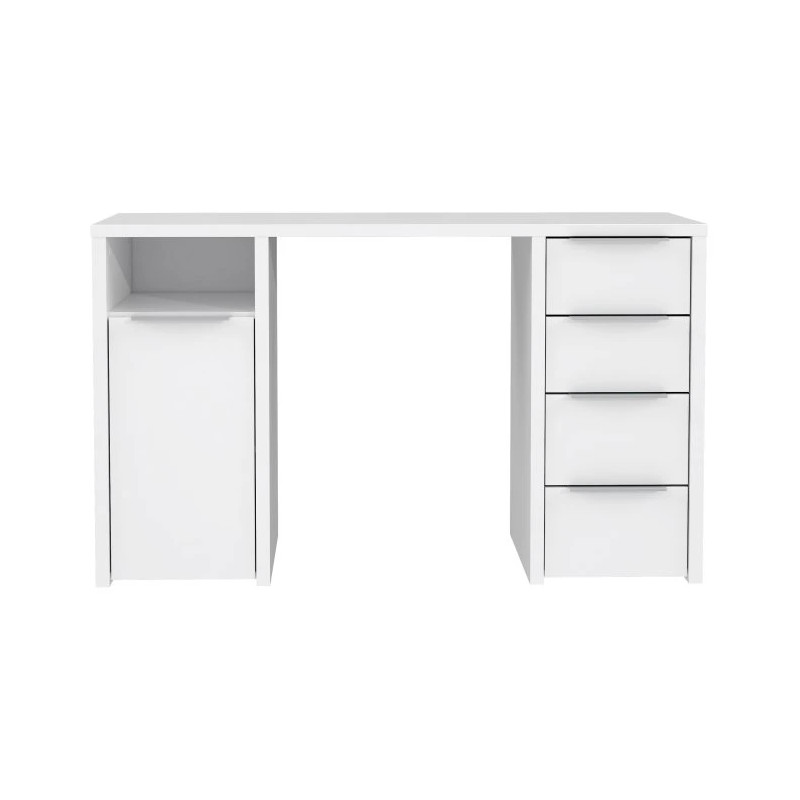 Biurko białe z szufladami i szafką – nowoczesne i pojemne | Domowanie