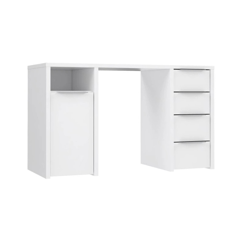 Biurko białe z szufladami i szafką – nowoczesne i pojemne | Domowanie