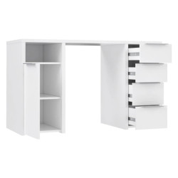 Biurko białe z szufladami i szafką – nowoczesne i pojemne | Domowanie