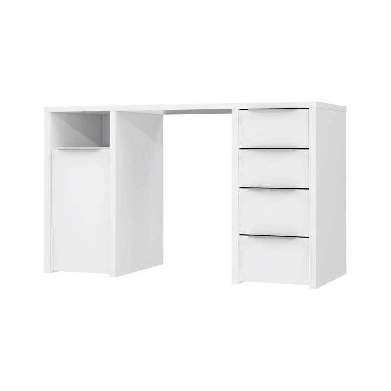 Biurko białe z szufladami i szafką – nowoczesne i pojemne | Domowanie