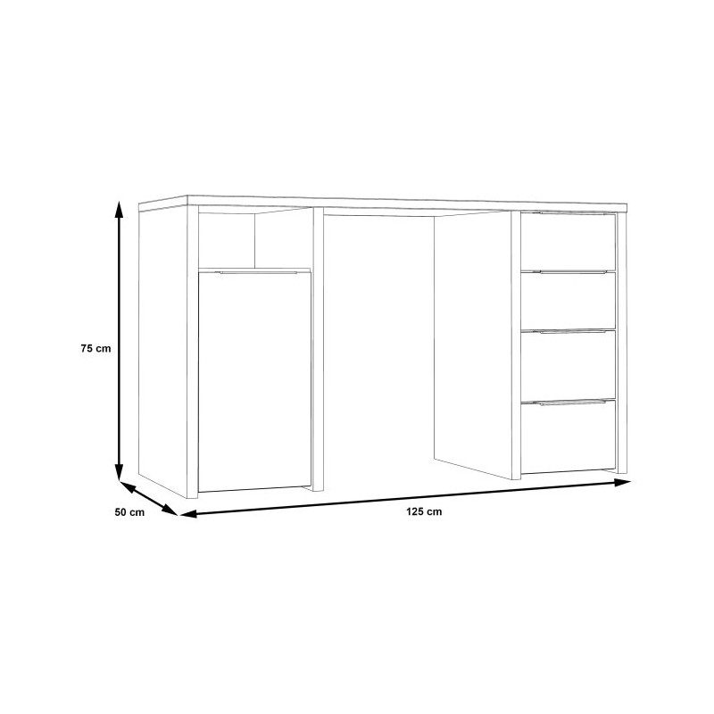 Biurko białe z szufladami i szafką – nowoczesne i pojemne | Domowanie