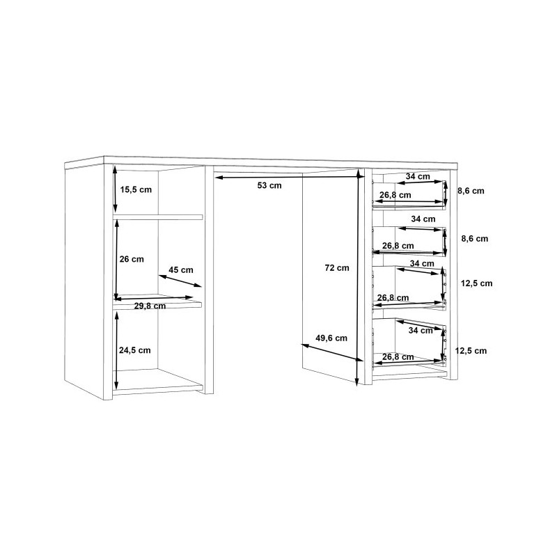 Biurko białe z szufladami i szafką – nowoczesne i pojemne | Domowanie