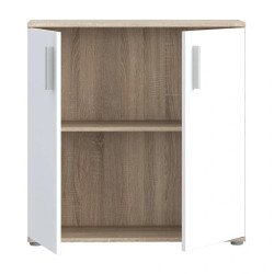 Szafka 2-drzwiowa Dąb Sonoma / Biała 80 cm – nowoczesna | Domowanie