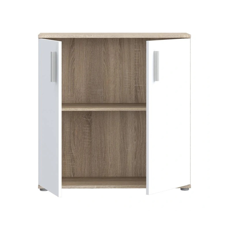 Szafka 2-drzwiowa Dąb Sonoma / Biała 80 cm – nowoczesna | Domowanie