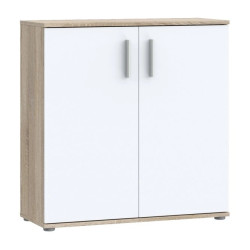 Szafka 2-drzwiowa Dąb Sonoma / Biała 80 cm – nowoczesna | Domowanie