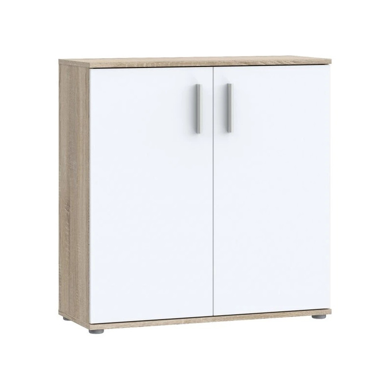 Szafka 2-drzwiowa Dąb Sonoma / Biała 80 cm – nowoczesna | Domowanie