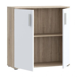 Szafka 2-drzwiowa Dąb Sonoma / Biała 80 cm – nowoczesna | Domowanie