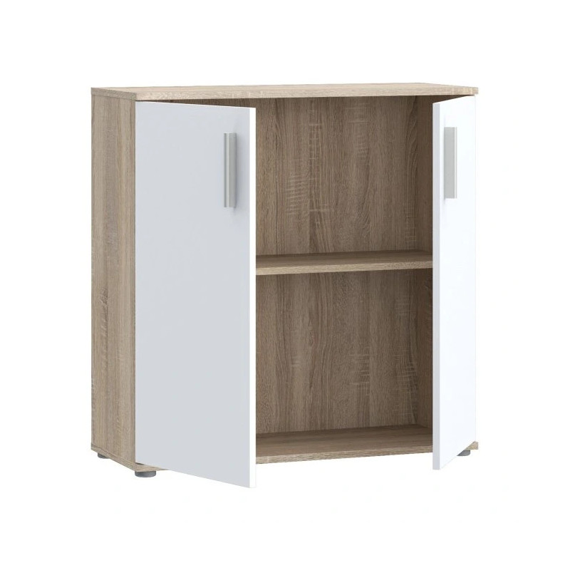 Szafka 2-drzwiowa Dąb Sonoma / Biała 80 cm – nowoczesna | Domowanie