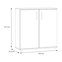 Szafka 2-drzwiowa Dąb Sonoma / Biała 80 cm – nowoczesna | Domowanie
