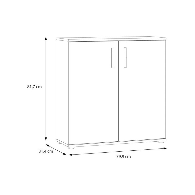 Szafka 2-drzwiowa Dąb Sonoma / Biała 80 cm – nowoczesna | Domowanie