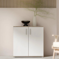 Szafka 2-drzwiowa Dąb Sonoma / Biała 80 cm – nowoczesna | Domowanie