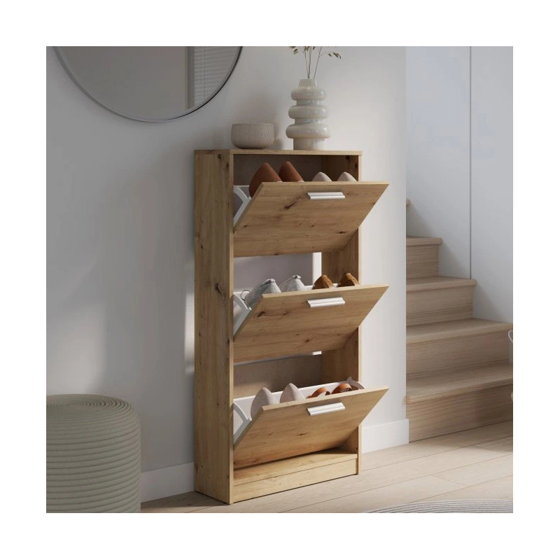 Nowoczesna szafka na buty 3D Dąb Artisan – Domowanie sklep z meblami