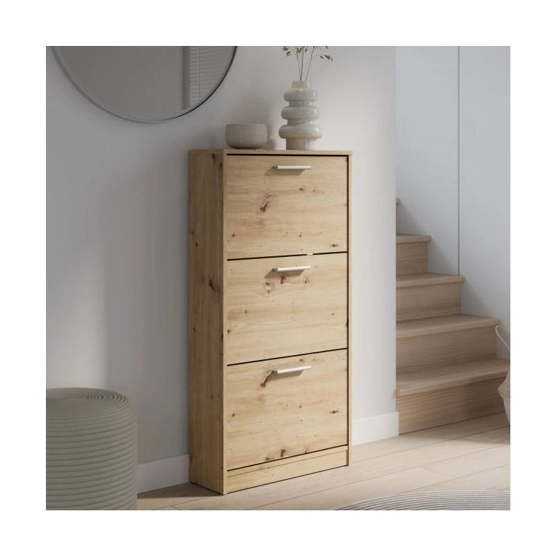 Nowoczesna szafka na buty 3D Dąb Artisan – Domowanie sklep z meblami