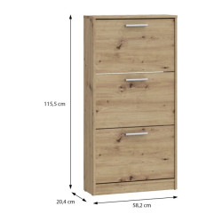 Nowoczesna szafka na buty 3D Dąb Artisan – Domowanie sklep z meblami