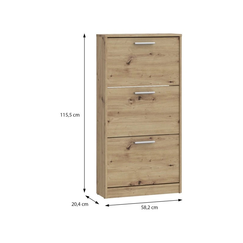 Nowoczesna szafka na buty 3D Dąb Artisan – Domowanie sklep z meblami