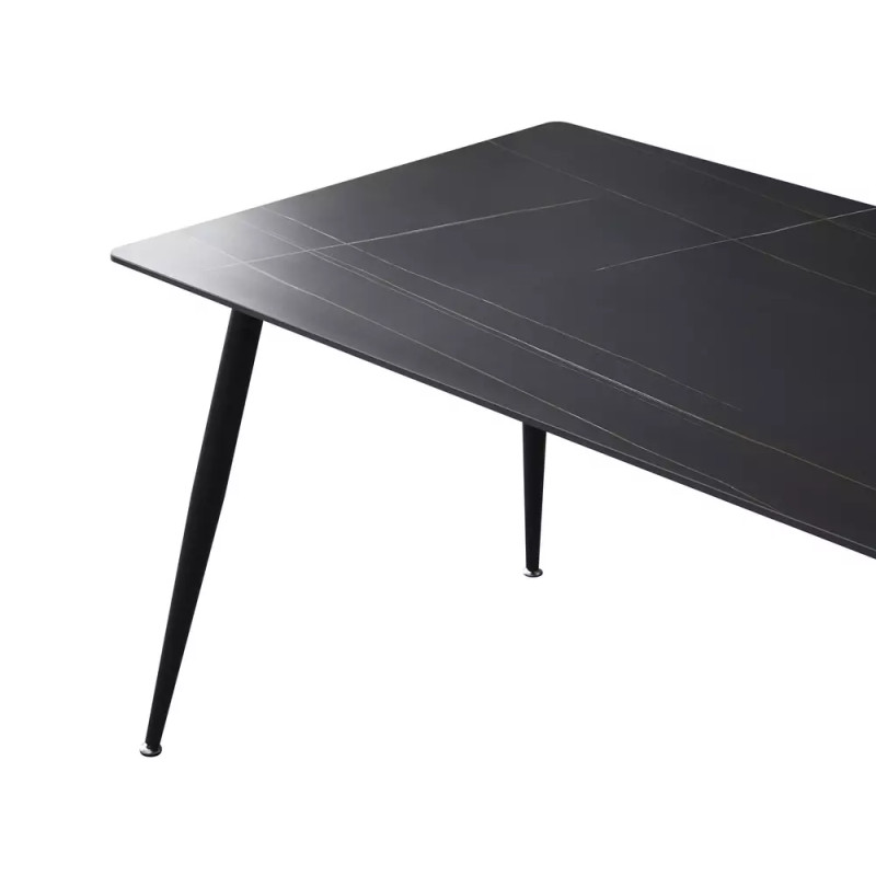 Ceramiczny stół Rion 160 czarny mat 90(160)0x76