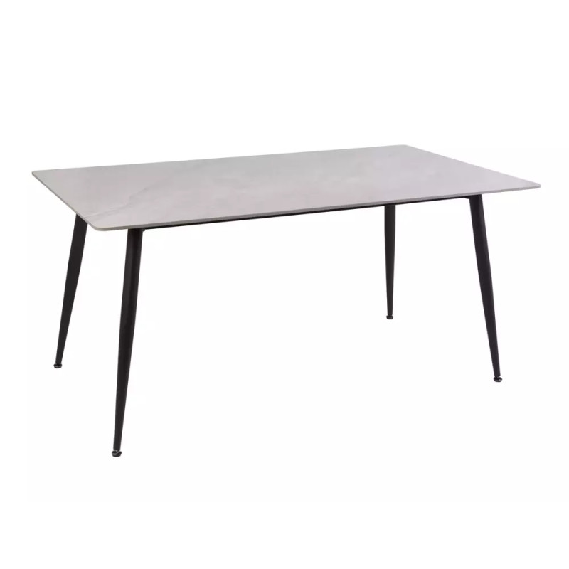 Ceramiczny stół Rion 130 szary połysk/czarny mat 70(130)x76