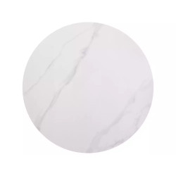 Ceramiczny okrągły stół Rion fi90 biały połysk/czarny mat 90x76