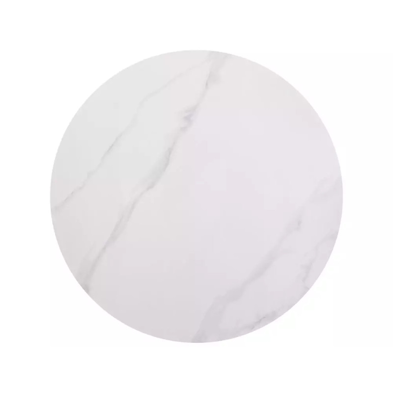 Ceramiczny okrągły stół Rion fi90 biały połysk/czarny mat 90x76