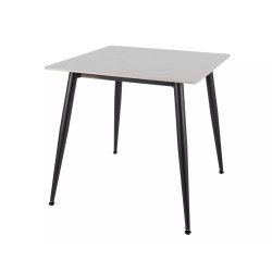 Ceramiczny stół Rion 80 biały połysk/czarny mat 80x76